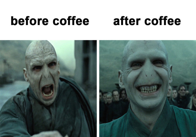 voldemort, coffee, harry potter meme